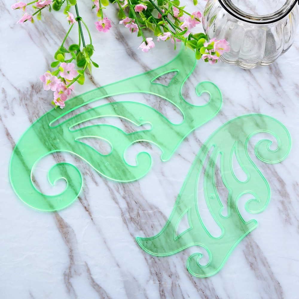 6 Pieces Plastic French Curve Ruler Multi-Function Comic Template Tool Set fo...