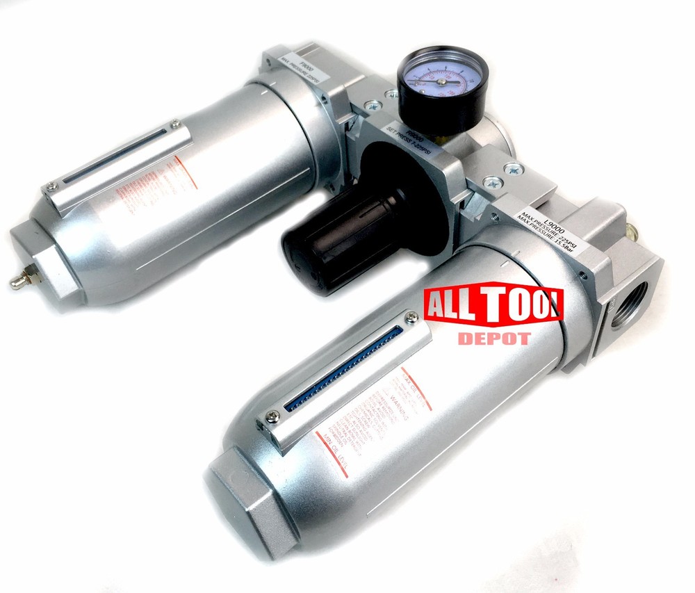 1" BEST PARTICULATE FILTER REGULATOR LUBRICATOR COMPRESSED AIR Manual Drain