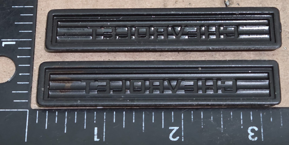 (2) CHEVROLET INTERNAL / DASH / GLOVE BOX EMBLEMS 3.2" (6545)