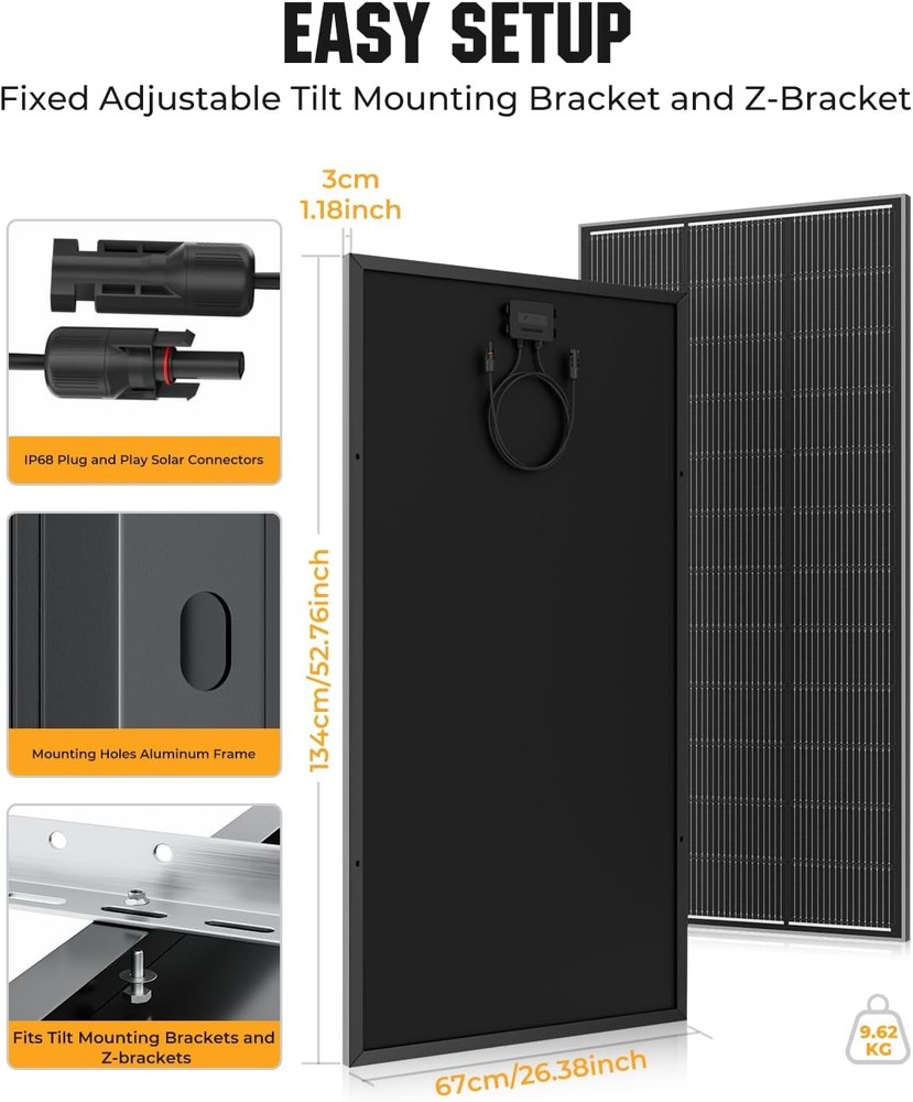 200 Watt Solar Panel 18BB 25 High Efficiency N Type