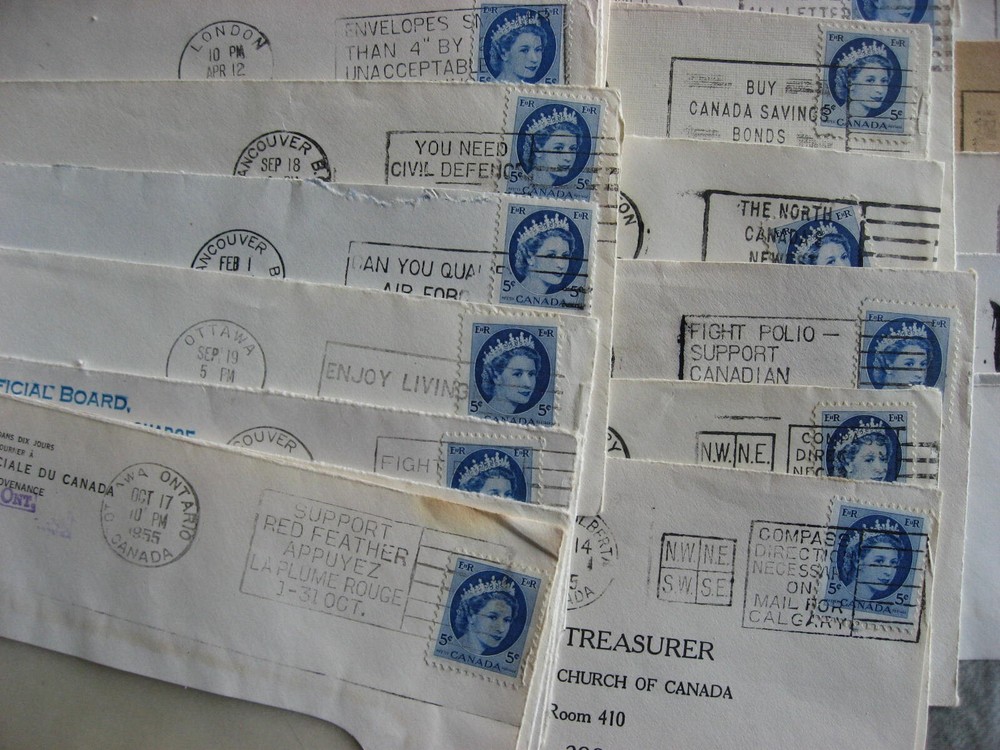 Canada 165 slogan cancel covers note about half are opened on 3 sides