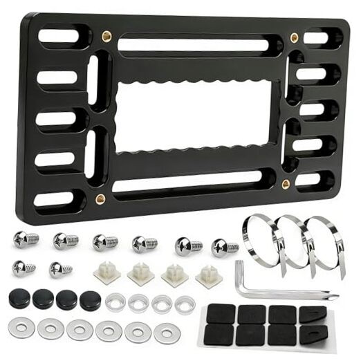 Front License Plate Bracket Holder, No Drill License Plate Bracket, Universal