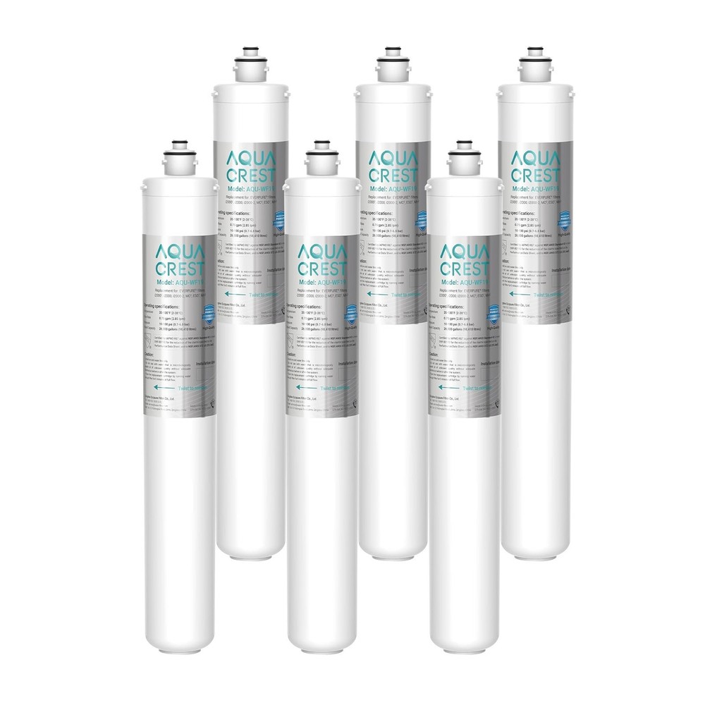 AQUA CREST I2000 Water Filter, Replacement Cartridge for Everpure i2000,6 Pack