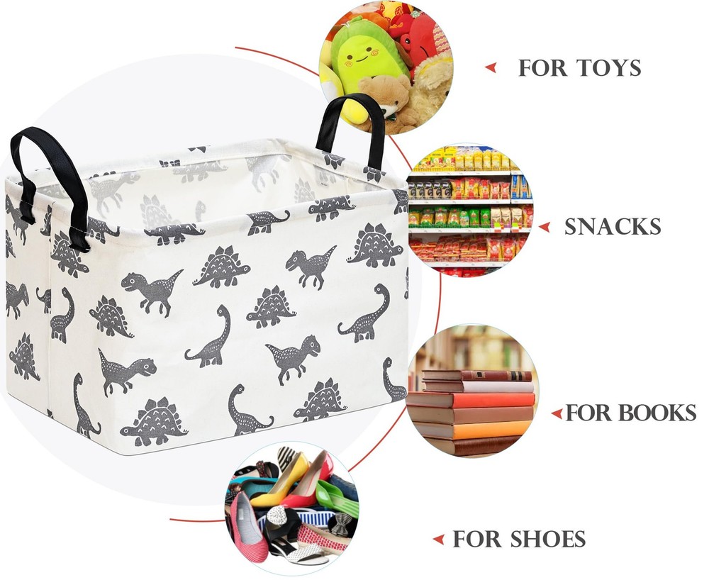 HUAYEE Rectangle Dinosaur Pattern Gift Basket Storage Bin Laundry Hamper Stor...