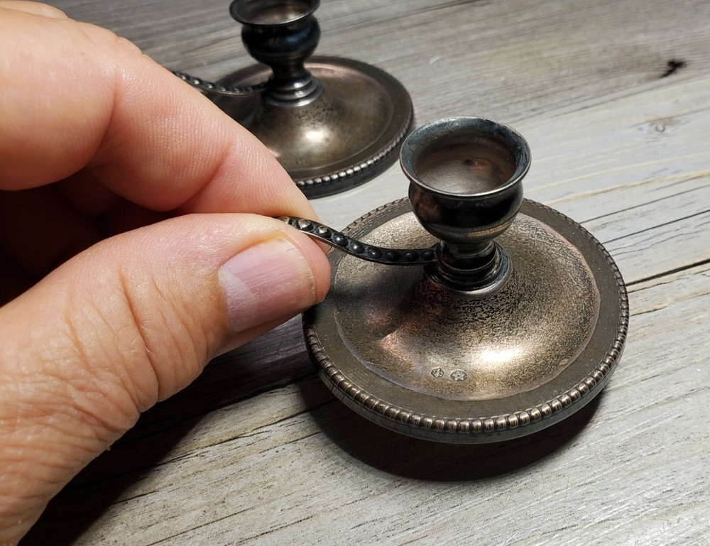 1890's solid silver Maastricht guild marked Dutch Neoclassical Candle Holders