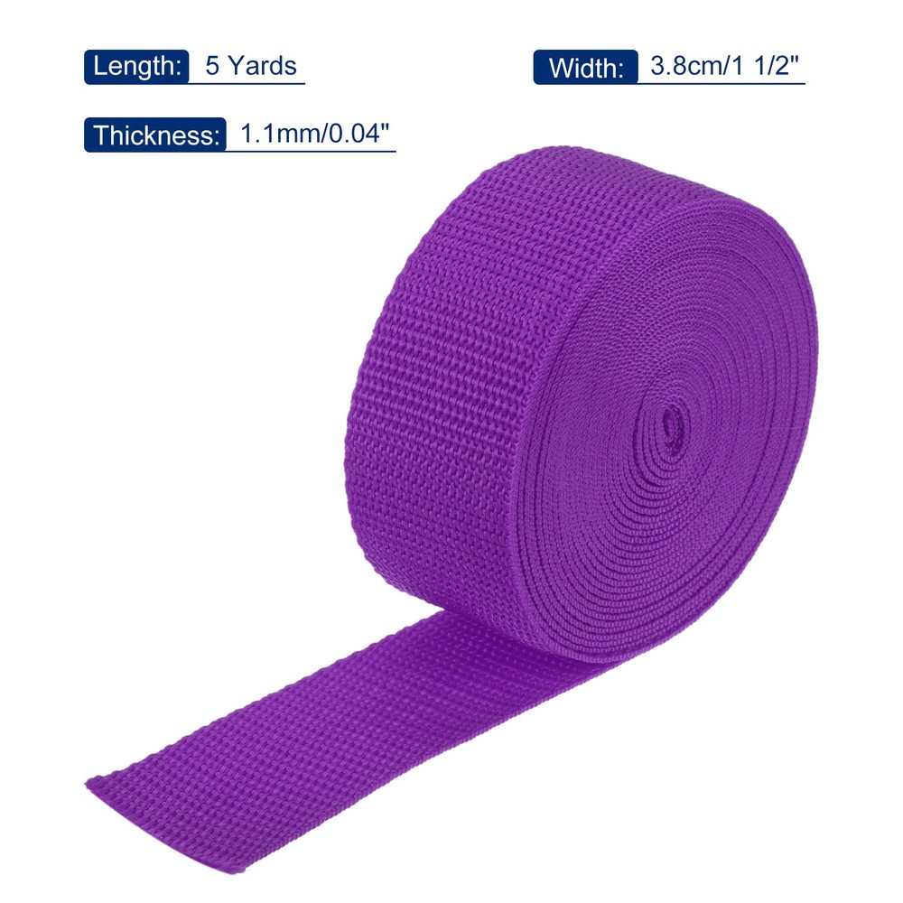 Lightweight Polypropylene Webbing Strap 3.8cm 5 Yard Purplish Red