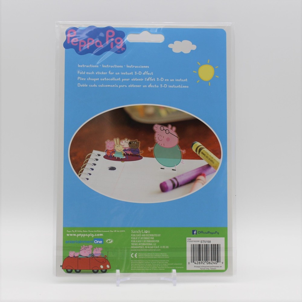 Peppa Pig Pop Up Stickers 2 Sheets 3-D Effect