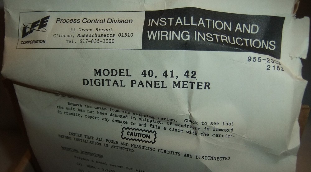 LFE CA-4306-0000 Digital Panel Meter