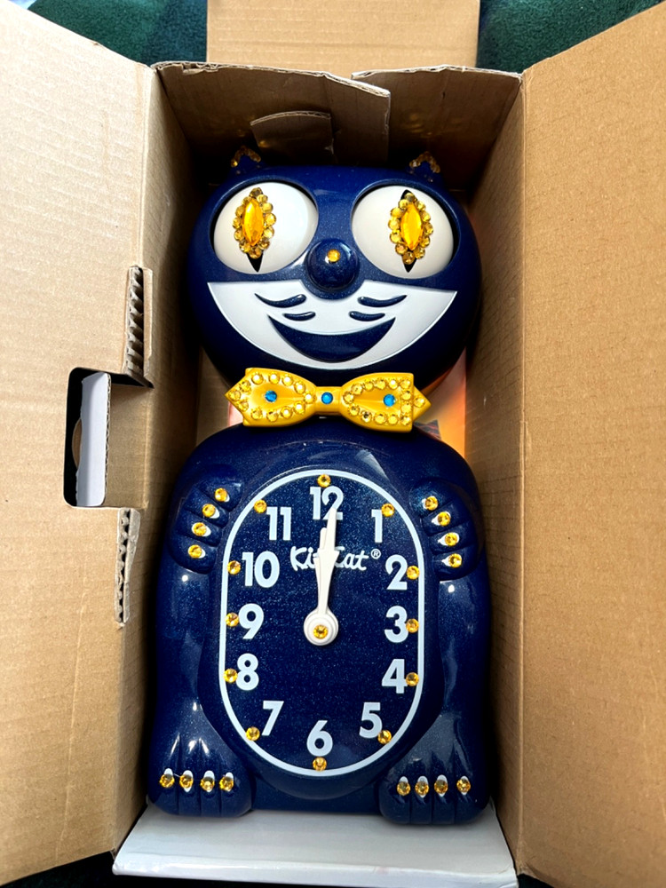 Kit-Cat Klock Clock, Customized Galaxy Blue and Gold