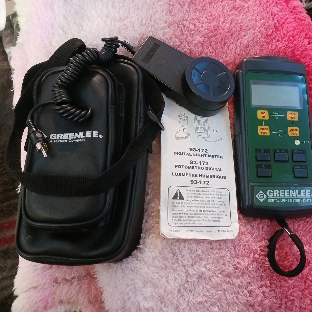 Greenlee DIgital Light Meter 93-172 With Case & Sensor