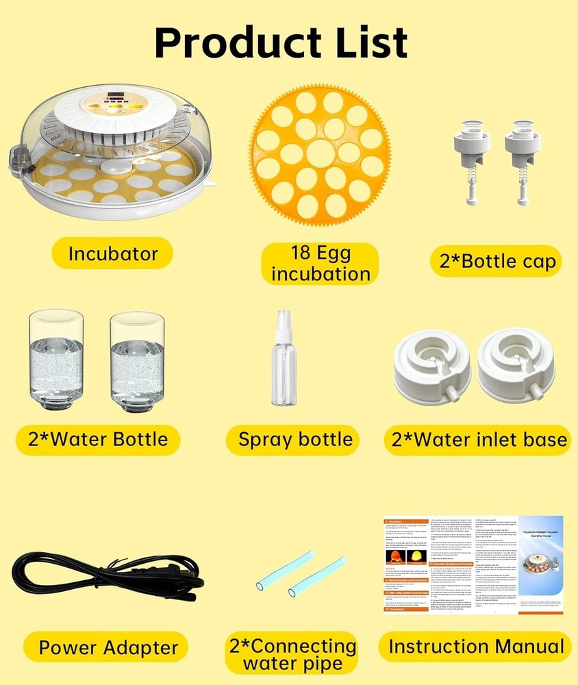 Professional Egg Incubator – 360° Full View, Precise Temperature Control, Automa