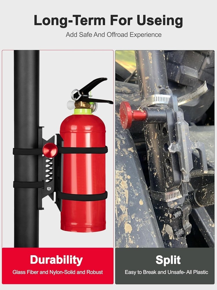 Adjustable Fire Extinguisher Mount, Easy Install on Roll Bar/ Cage Fire Extin...