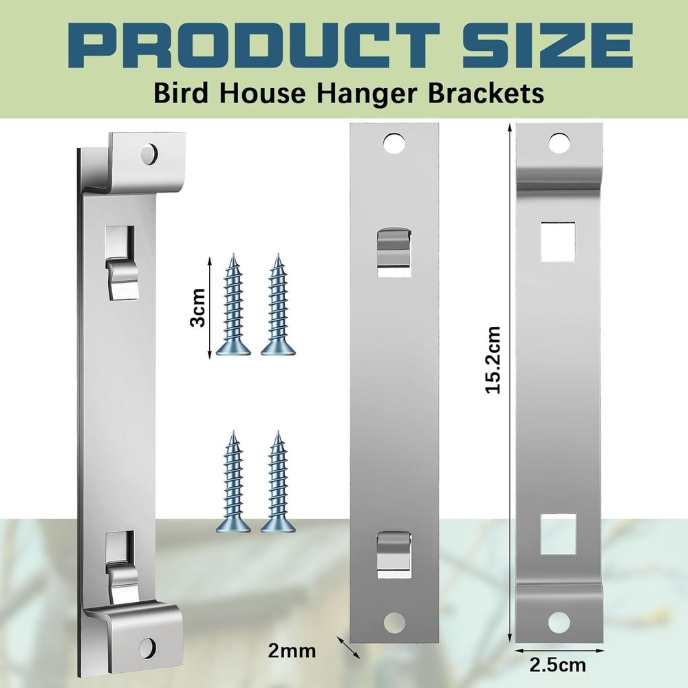 2 Sets Bird House Hanger Bracket Stable Rust Proof Galvanized Steel Mounting ...