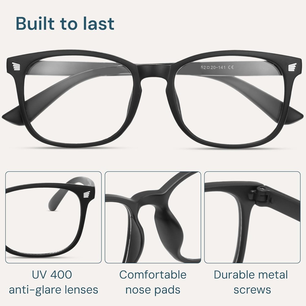Gaoye Black Blue Light Glasses for Computer & Gaming - Medium, **Light