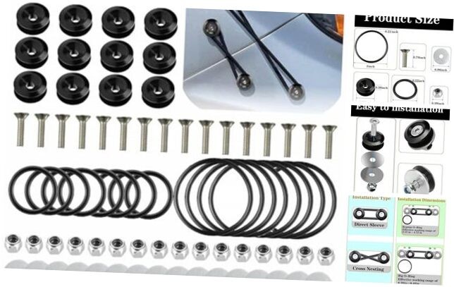 Bumper Quick Release Kit，Bumper Fasteners，Quick Release Bumper Clips for Black