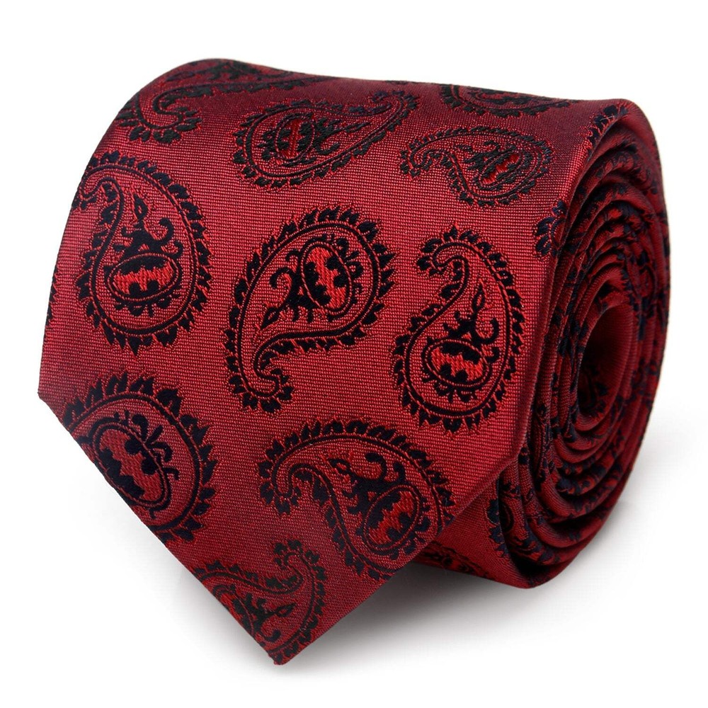 DC Batman Red Paisley Tie