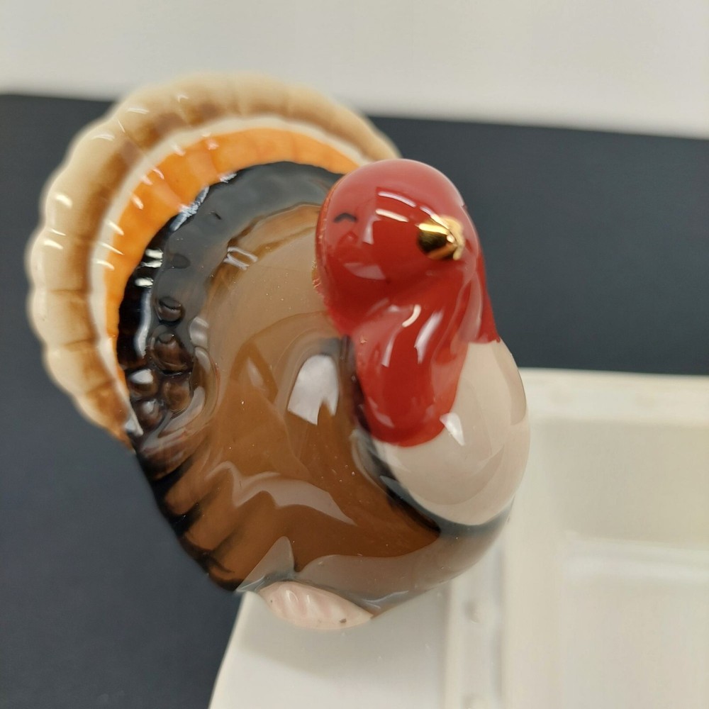 Nora Fleming Gobble turkey Ceramic Thanksgiving Serving Tray Charm Decor Fall