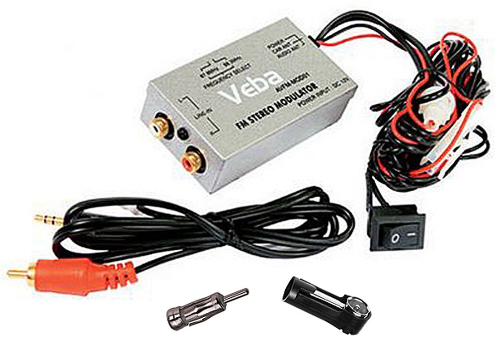 Alpine AUX input via Wired FM Modulator AVFM-MOD01 iPod iPhone Android ISO DIN