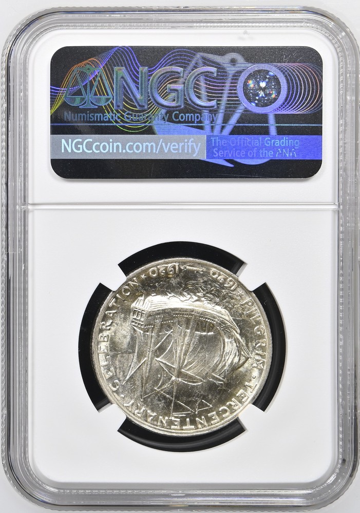 1921 Pilgrim NGC MS-65 "LARGE HAT" OBV CLASHED & REPOLISHED