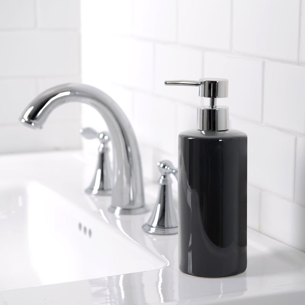 Ceramic Lotion Dispenser Pump Basic Matte Black for Cosmetic Containers