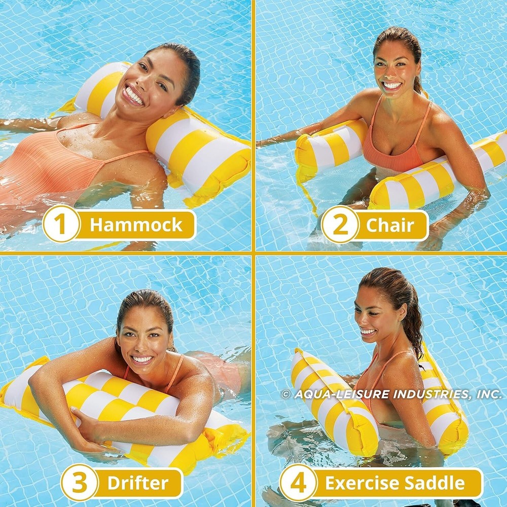 Aqua 4-in-1 Monterey Hammock Pool Float & Water Hammocks – 2-3-4 Multipacks