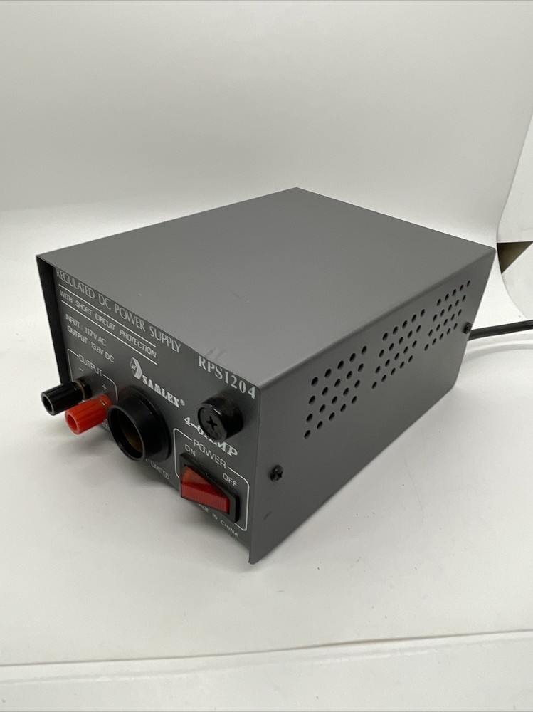 Samlex RPS1204 Regulated DC Power Supply Binding Post Cigarette Lighter 13.8V DC