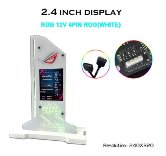 AORUS ROG LCD GPU Support 5V 12V White Black(Ships same day from PA USA)