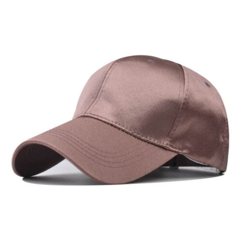 Men Women Solid Color Silks and Satins Baseball Cap Adjustable Strapback Hat