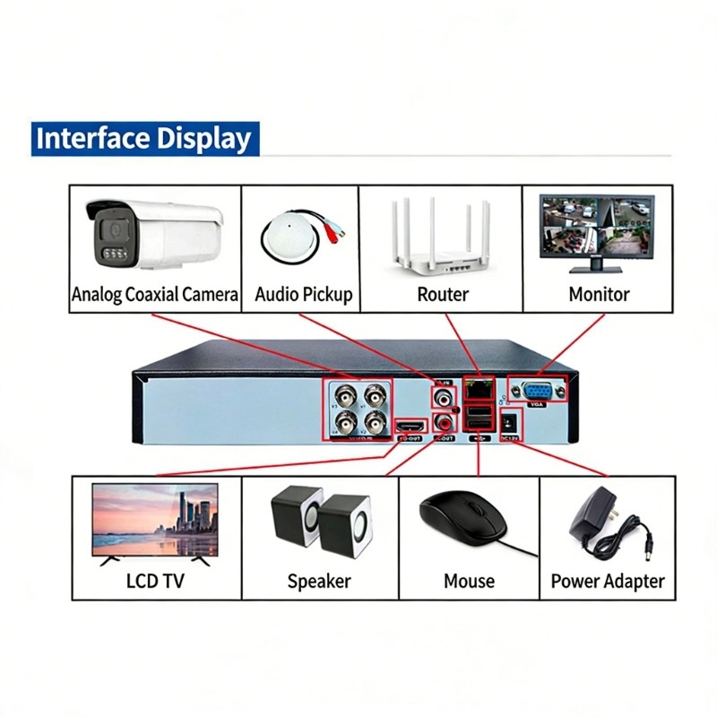 8 Input Channel CCTV DVR Metal Case With VGA Output Networking Connection