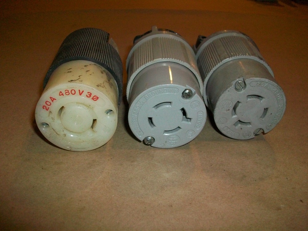 3PC HUBBELL / H&H 480V 20AMP SOCKET