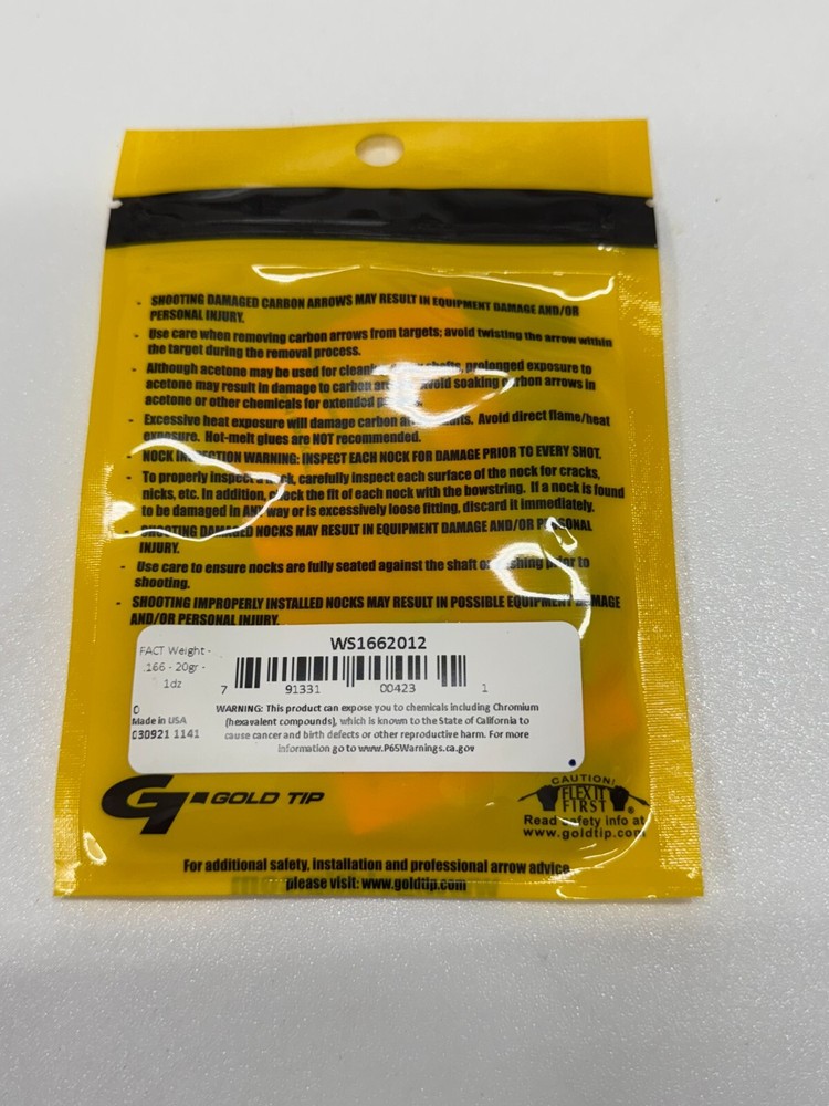 Gold Tip FACT System Weight Module .246 Series 10 Grain - 12/Pack