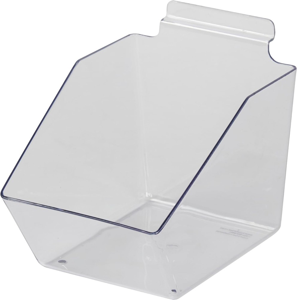 6 Slatwall Bins Dump Acrylic Clear 7 ½” X 6” X 5 ½” Plastic Display Wire Grid