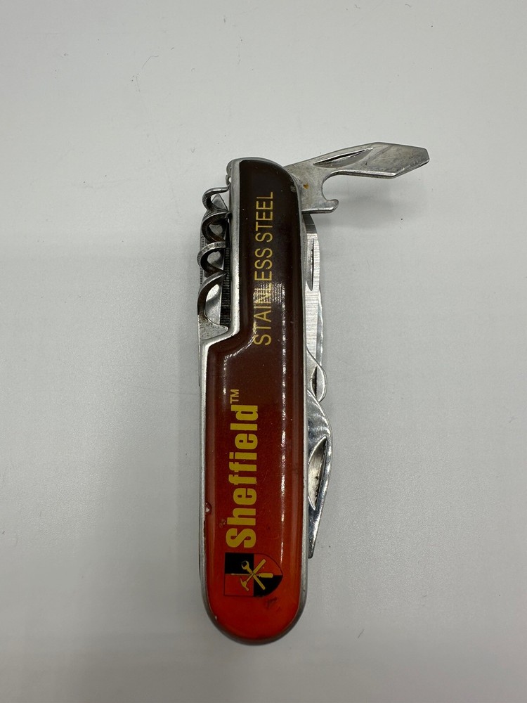 Vintage Sheffield Camp Utility Bar Pocket Knife - Multitool “C”