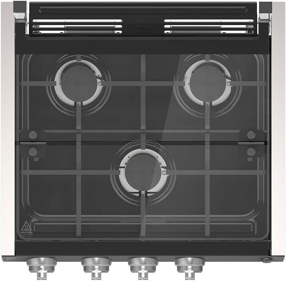 *FURRION 2021123926 SLIDE-IN 3 BURNER GAS RV COOKTOP GLASS COVER 20" BLACK