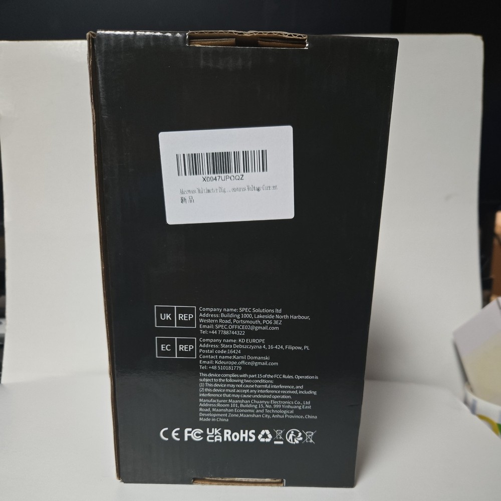 Multimeter Digital Multimeter, 9999 Counts DC AC Voltmeter and Black