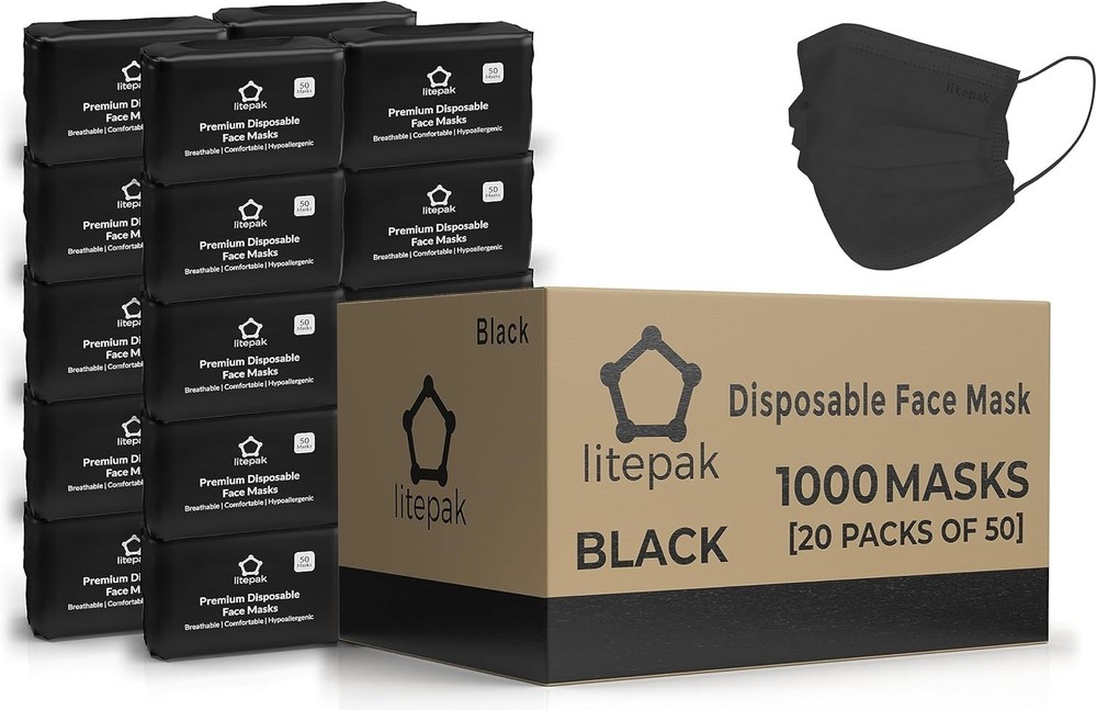 Disposable Face Masks 1000 PCS Breathable Comfortable Filter Home Office