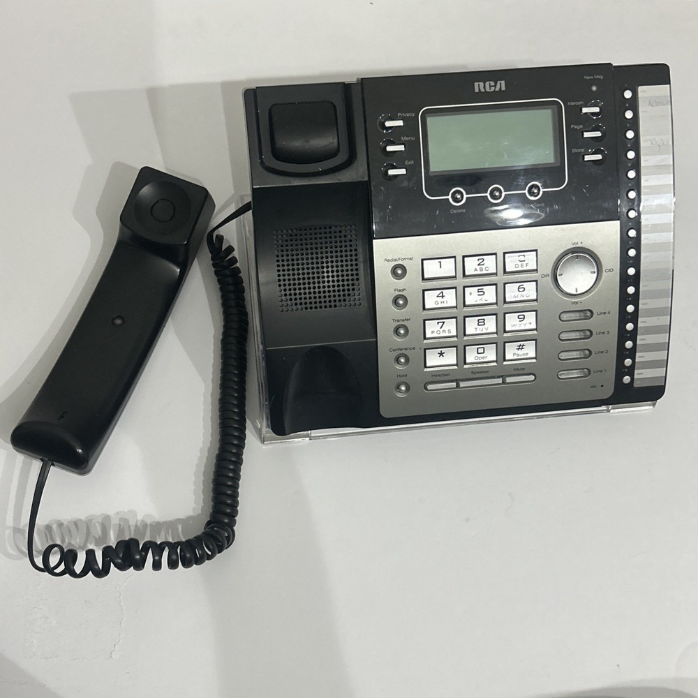 RCA ViSYS 25424RE1-C Four Line Phone Silver Black Untested