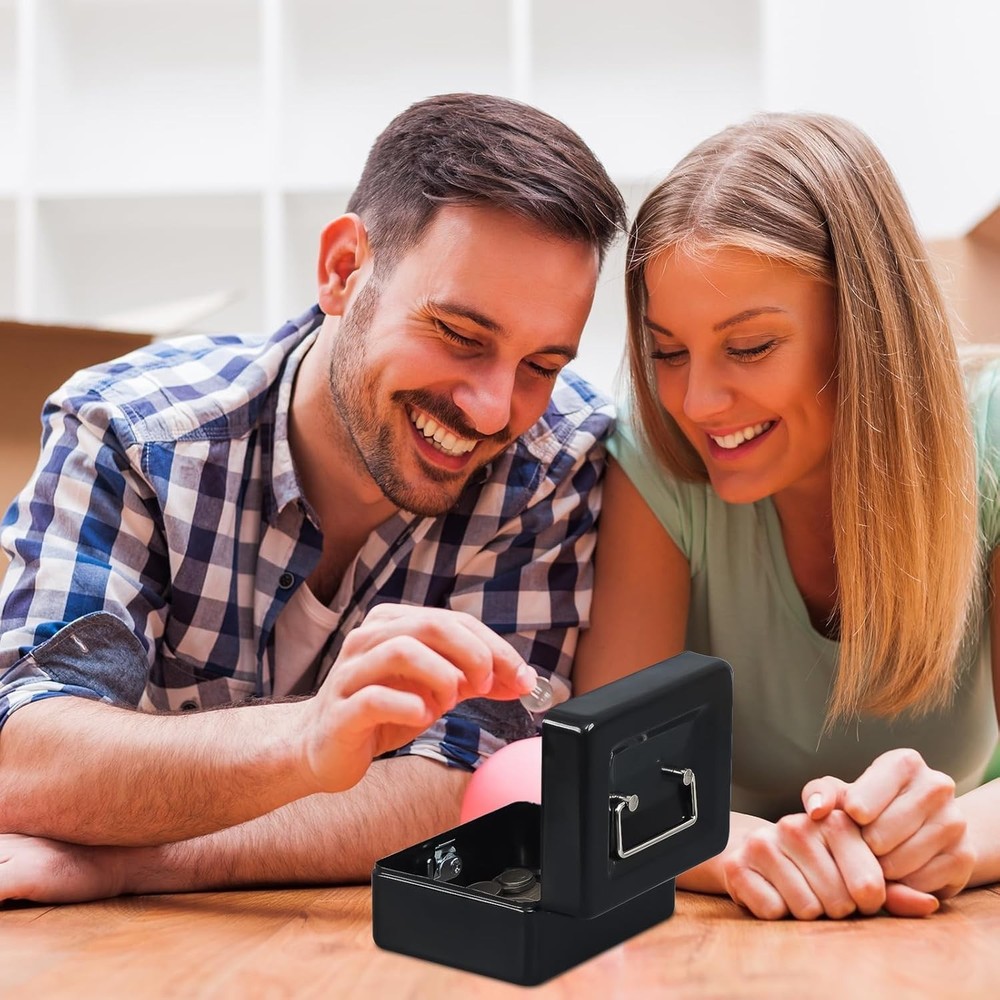 Portable Black Cash Box with Key Lock - Secure and Compact Storage Solution