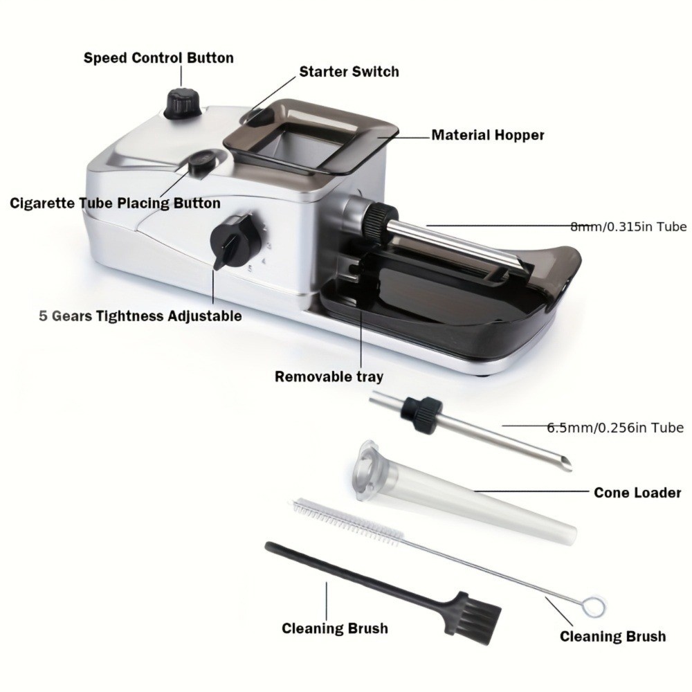 1 Pcs Pre Roll Machine, Electric Cigarette Roller Automatic Tobacco Cone Maker