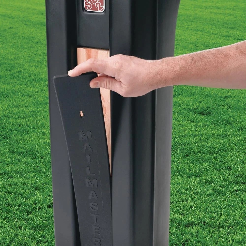 Mailbox & Post Set - MailMaster Plus Black Design, Easy to Assemble Features