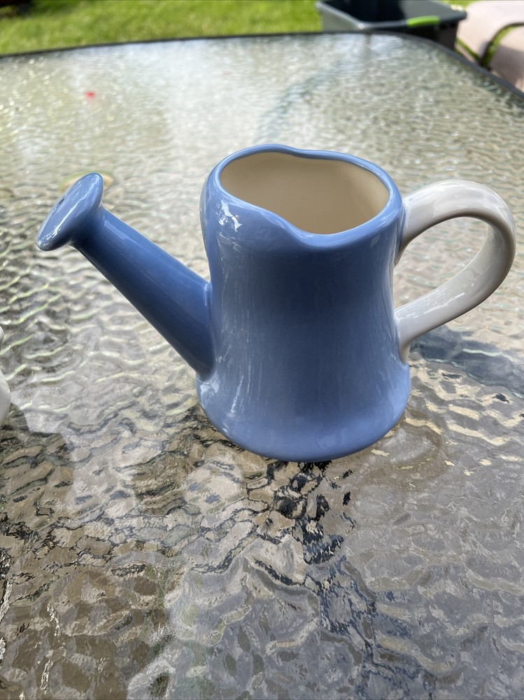 Vintage Ceramic Watering Can And Mini basket