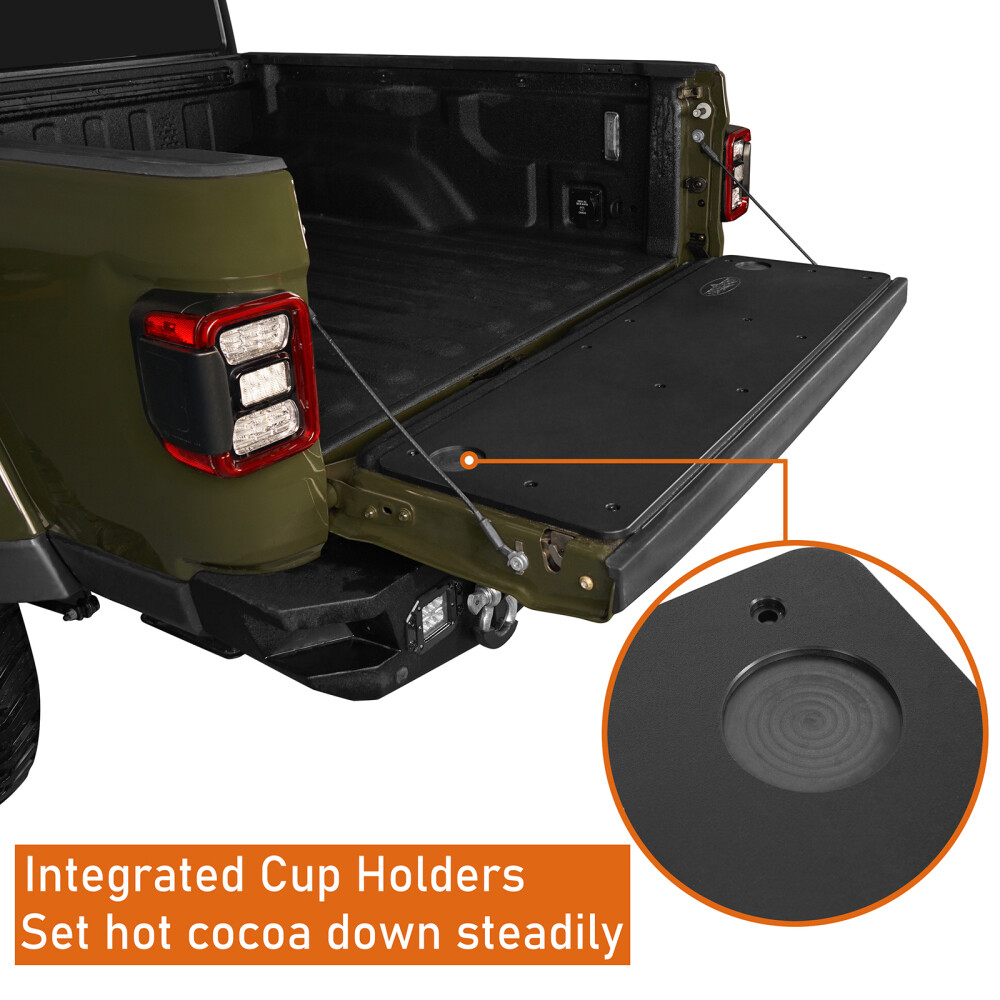 Rear Tailgate Board Black ABS Plastic Panel for Jeep Gladiator JT 2020-2026