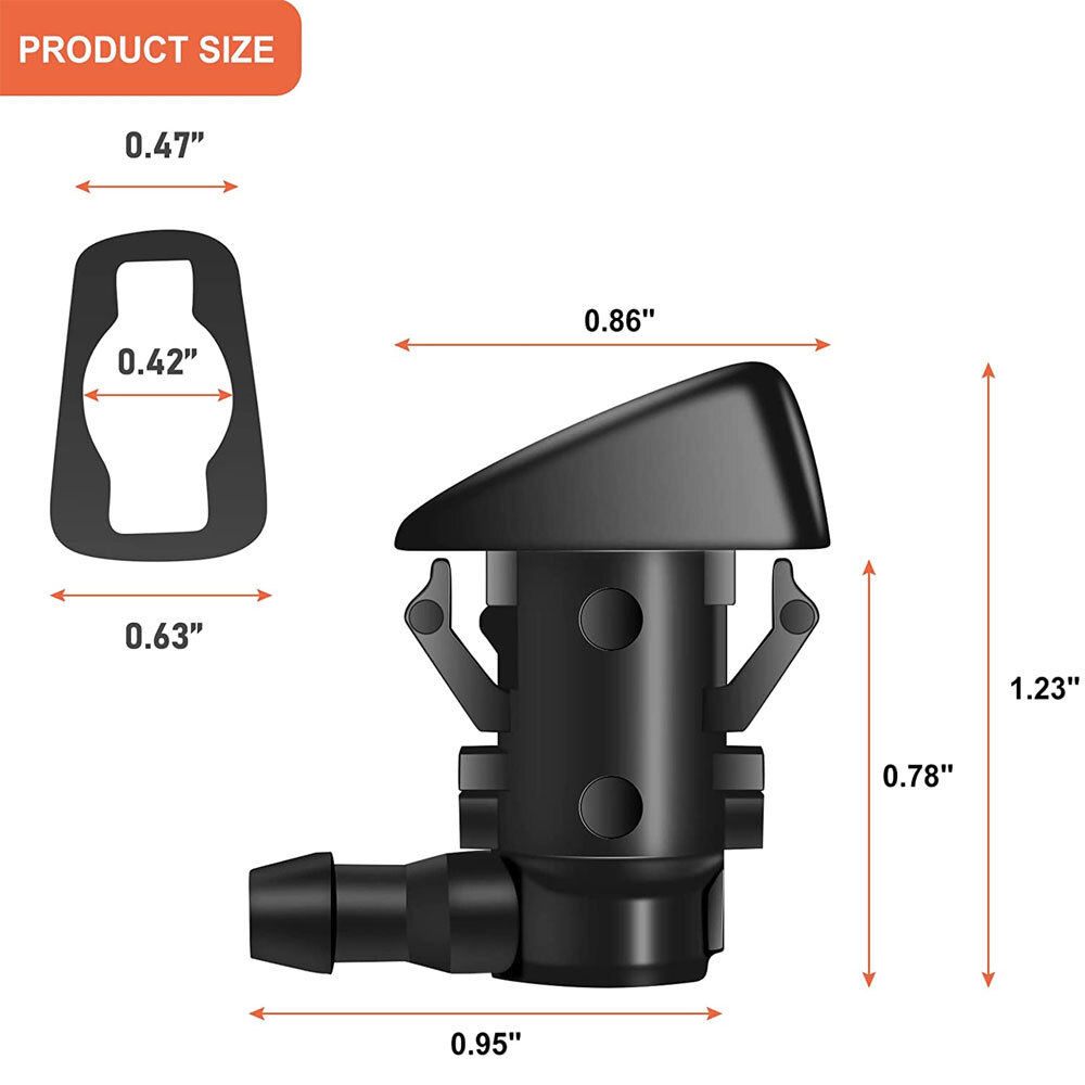 Front Windshield Washer Squirter Nozzle Wiper Spray Jet For Honda Pilot 2009-15