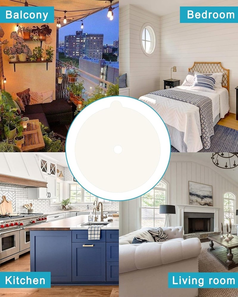 24 Pcs Flea Trap Refill Discs for Bug 5.4" Replacement Sticky (White)