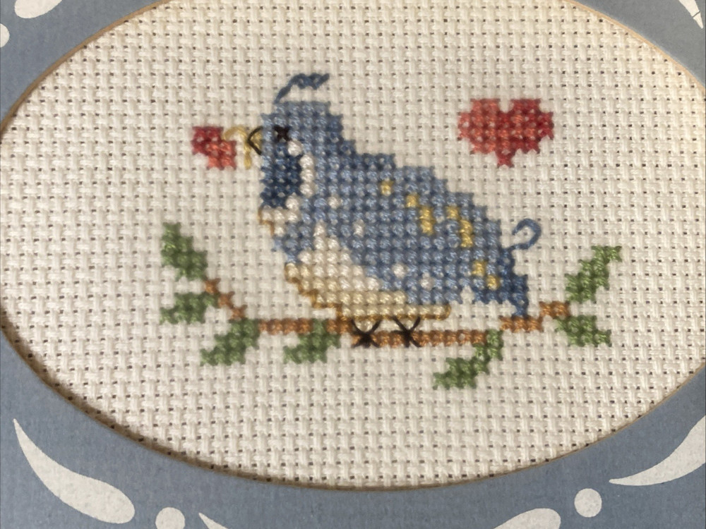 Vintage Bird Needlepoint/Cross Stitch Framed