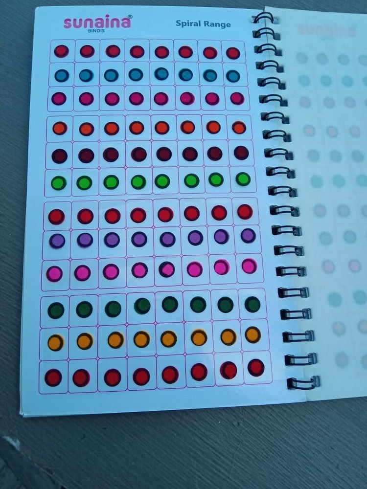 2X SUNAINA Simple Plain Round Multicolour Kumkum Reusable Sticker Bindiya
