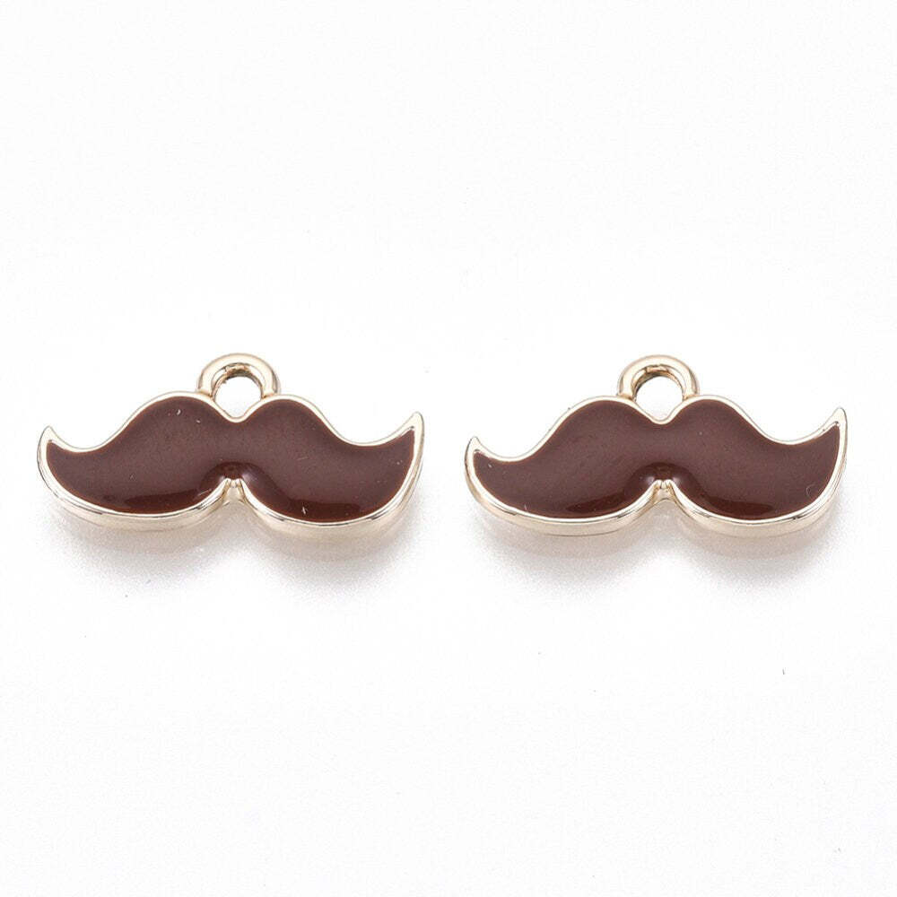 Mustache Enamel Charm (9mm x 17mm)