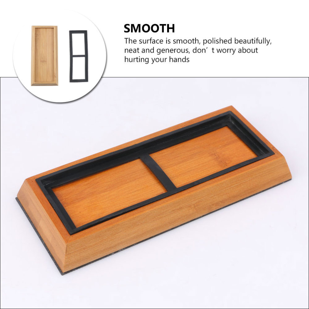 1 Set Bamboo Sharpening Stone Base Whetstone Holder Home Sharpener Base