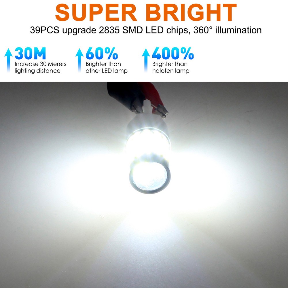 Strobe Flash 7440 7443 7444 LED Backup Reverse Back Up Light Bulbs Bright White