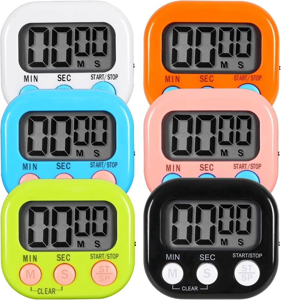 6 Pack Multi-Function Electronic Timer, Learning Management, Suitable for Kit...